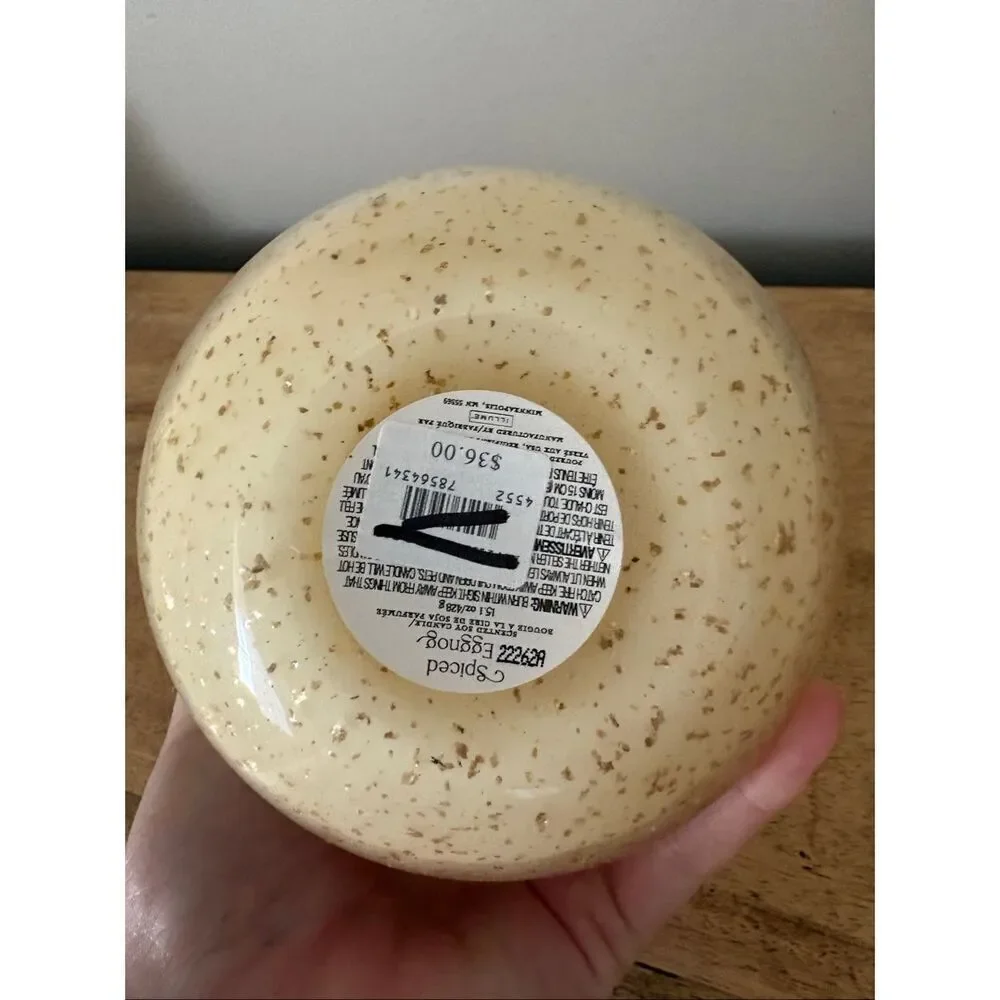 NWT Anthropologie Icicles Spiced Eggnog (Gourmand Spice) Candle, 65 HR Burn Time